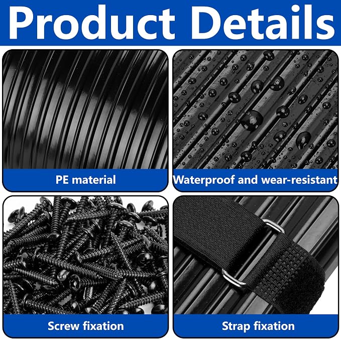 DECOHS 26 Ft Roll of 2 x 4 inch Boat Trailer Bunk Wrap Kit, PE Waterproof Boat Trailer Bunks Carpet, Replacement Synthetic Bunk Board Cover with Install Screw & Strap for Loading & Unloading Boats
