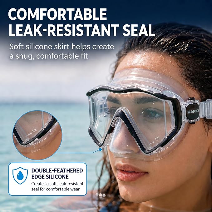 Rapido Clareza Three Lens Mask and Snorkel Combo