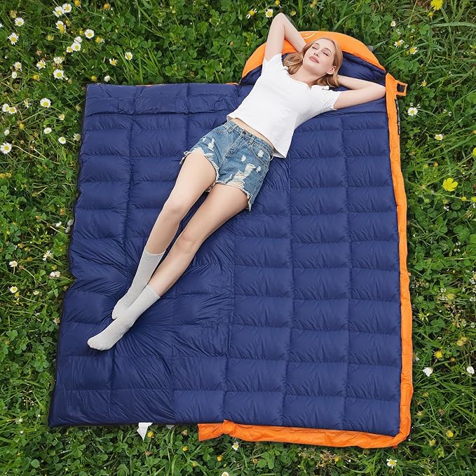 0 20 Degrees F Down Sleeping Bag for Adults,4 Season Rectangle Down Sleeping Bag for Camping Hiking