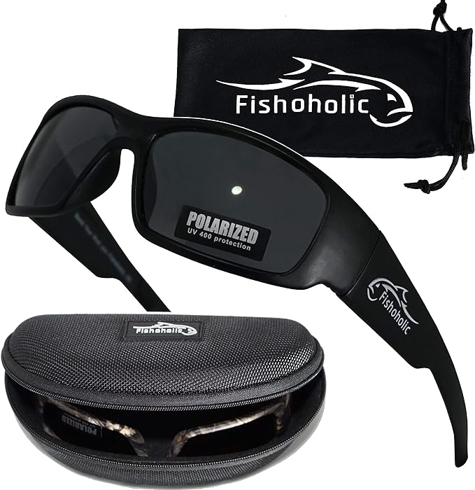 Fishoholic Polarized Fishing Sunglasses UV400 (14 Options) Fishing Gift with Hard Case & Pouch