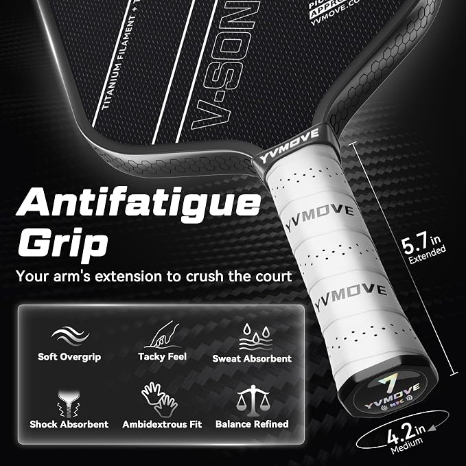 Pickleball Paddles | USAPA Approved | Raw Carbon Fiber Face | Max Control & Effortless Power | 16MM Core Anti-Shock | Intermediates to Pros