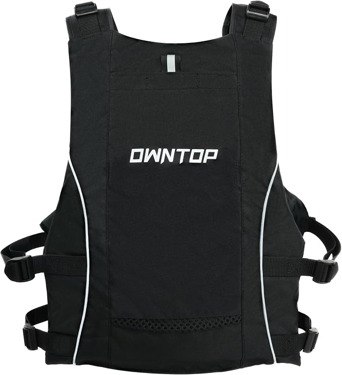 Owntop Swim Jacket Adult Youth | Hydration Pack | Dual Mesh Pockets | Attached Whistle | Ultra-Thin for Freer Movement | Kayak, Boating, Fishing, All Watersports