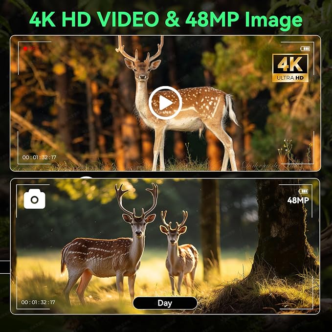 Night Vision Goggles for Adults Hunting, 4K Infrared Night Vision Binoculars,Digital Night Vision Device with 5200mAh Battery 12X Zoom and 32GB TF Card, Hunting Gear Camping Gifts for Men