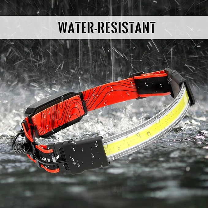 Adelante LED Headlamp Flashlight, 2500LM 6500K 12 Hours Long Lasting Rechargeable Work Light, Portable Flood Light for Mechanics, Repairing