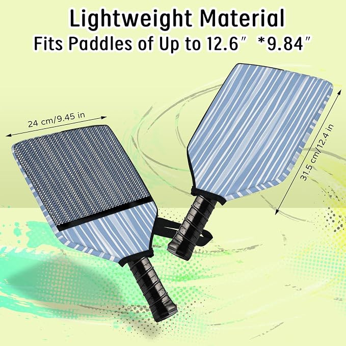 Stripe Design Pickleball Paddle Cover - Protective Polyester Sleeve for Paddles