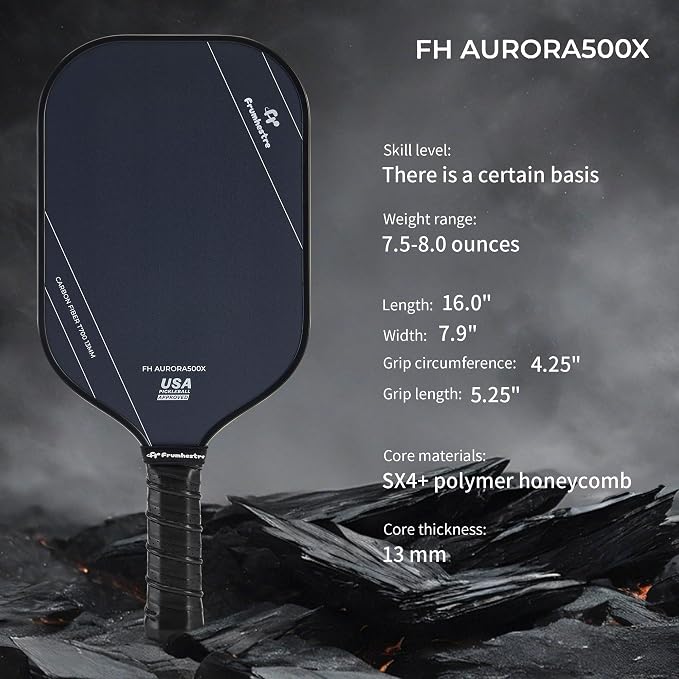 FH-500 T700 Pickleball Racket, 14MM Thick Two-Handed Offensive Pickleball Racket, Speed and Control