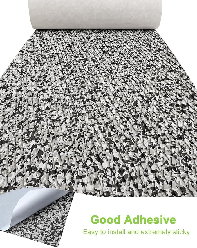 Hjdeck Universal Surfboard Pad EVA Foam Boat Flooring Decking Sheet Self-Adhesive Non-Slip Deck Grip Mat Marine Carpet for Yacht Boat Kayak Decking Golf Cart Fishing Boat RV Surfing Traction Pad