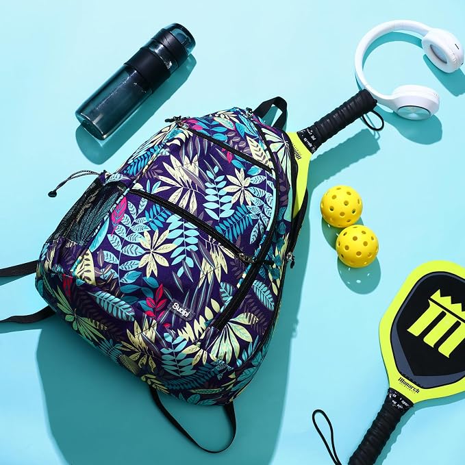 Sucipi Pickleball Bag - Men's & Women's Pickleball Backpack, Adjustable Sling Bag w/Fence Hook/Large Capacity/Safety Pocket