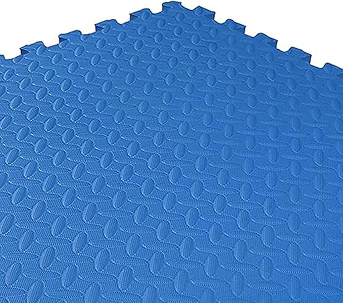 BalanceFrom Puzzle Exercise Mat 3/4" Thick, EVA Interlocking Foam Floor Tiles for Home Gym, Mat for Home Workout Equipment, Floor Padding for Kids, Blue, 24 in x 24 in x 3/4 in, 24 Sq Ft - 6 Tiles