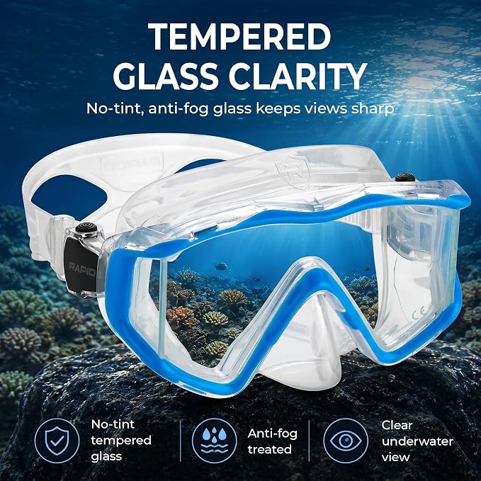 Rapido Clareza Three Lens Mask and Snorkel Combo