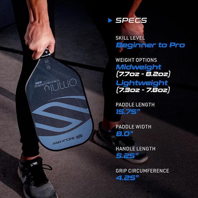 Selkirk Sport Vanguard Hybrid Pickleball Paddle | Carbon Fiber Pickleball Paddle with a Polypropylene X5 Core | Pickleball Rackets
