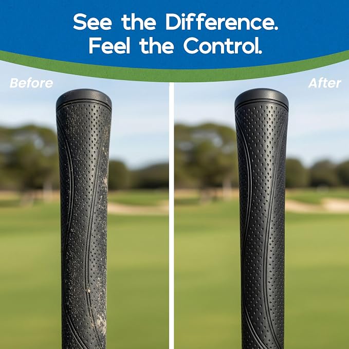 Club Doctor Golf Grip Cleaner – Safe for All Grip Types | Restores Tackiness, Improves Grip Feel, and Boosts Confidence | Proprietary Dirt-Removing Solution for Rubber, Leather, & Synthetic Grips