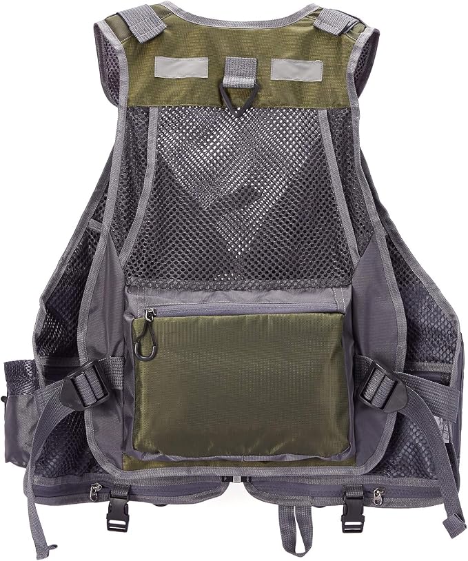 BASSDASH Strap Fishing Vest Adjustable for Men and Women, for Fly Bass Fishing and Outdoor Activities