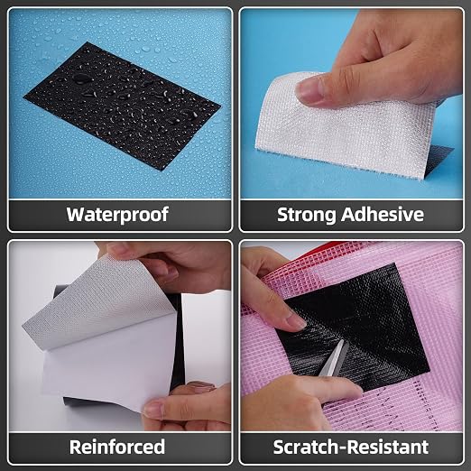 Heavy Duty Waterproof Repair Tape 6 Inch x 25 FT for RV Awning, Tent, Tarp, Sail and Boat Cover, Outdoor Fabric Repair Patch, UVproof, Multipurpose Black