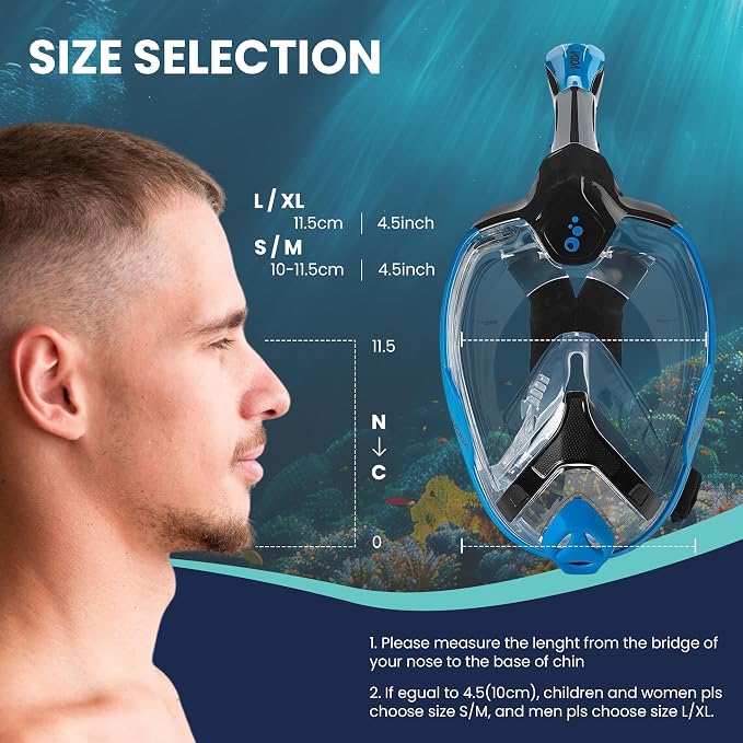 Phantom Aquatics Voda Full Face Snorkel Mask