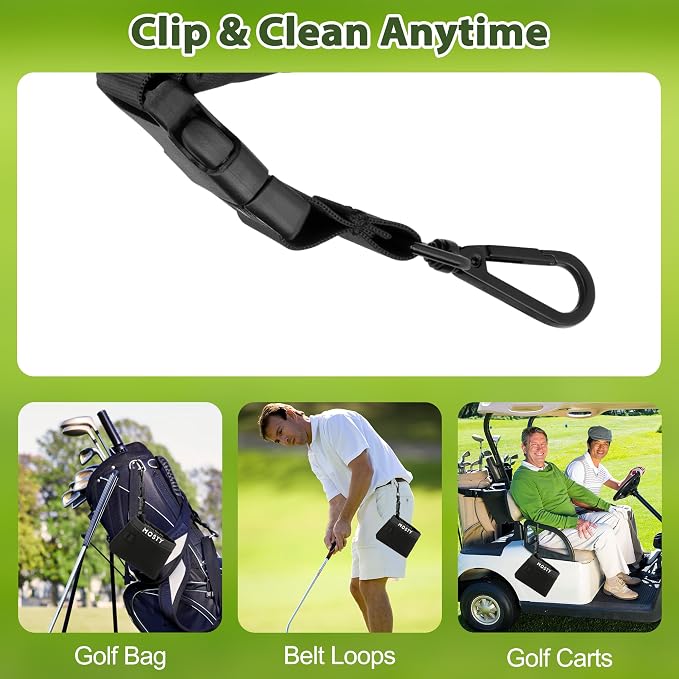 MOSTY Golf Club & Ball Cleaner Bag,Durable Golf Club Cleaning Kit and Ball Washer Pouch,Club Cleaner for Golf Bag, Golf Gifts for Men Women Golfers Him Unique, Essential