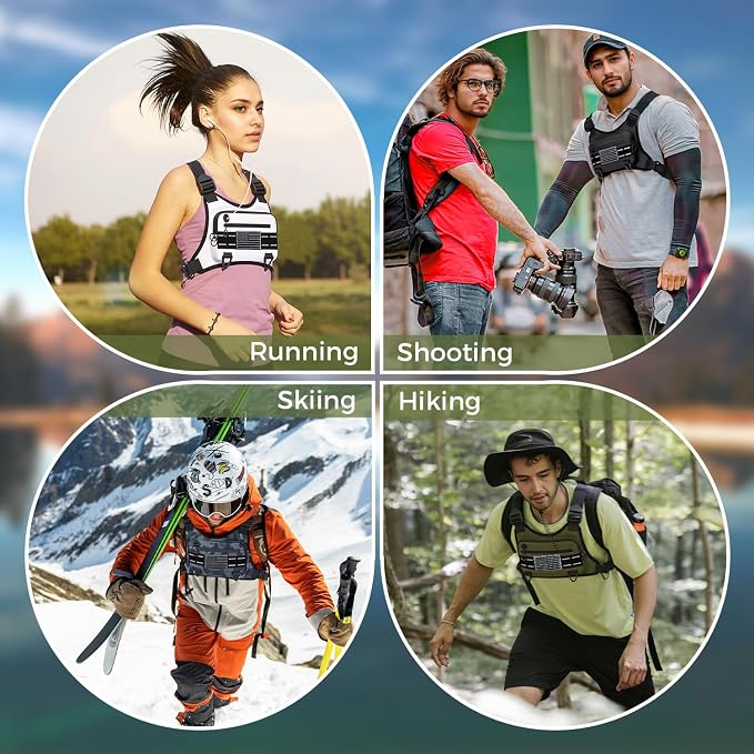 Muserise Sports Chest Bag For Men Women, Water Resistant Lightweight Front Chest Pack, Running Vest Bag With Built-In Phone Holder & Extra Storage For Workouts, Running, Cycling (Olive)