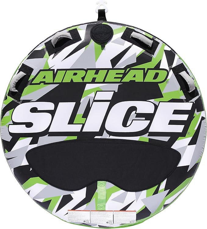 Airhead Slice Towable 2-4 Rider Models, Tube for Boating and Water Sports, Heavy Duty Full Nylon Cover with Zipper, EVA Foam Pads, and Patented Speed Safety Valve for Easy Inflating & Deflating