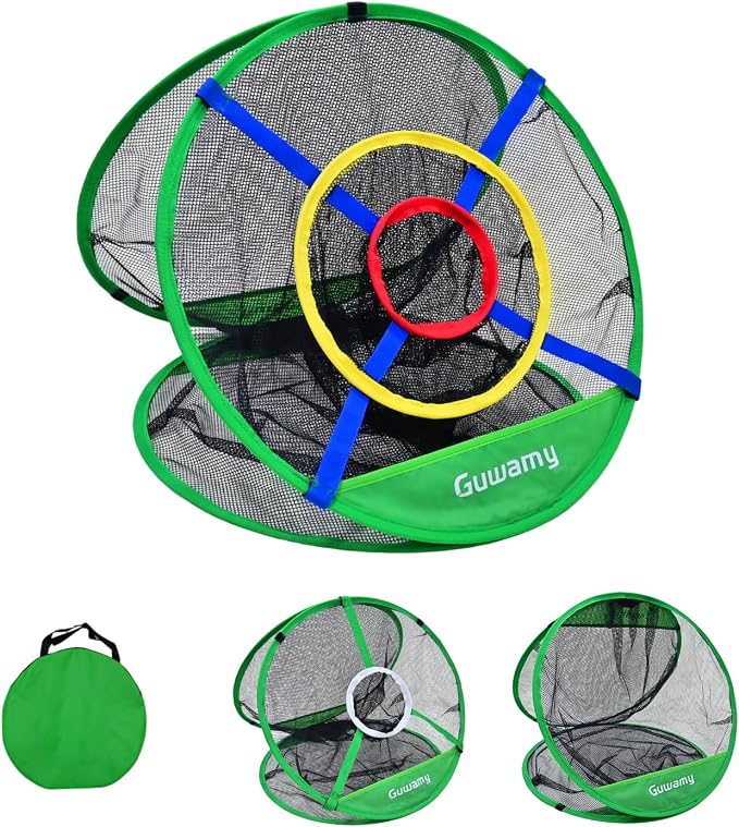 Pop Up 3-in-1 Golf Chipping Net – Circular Design for Relaxed Training, 3 Modes for Precision & Distance, Ideal Indoor/Outdoor Practice Kit, Golfer Gift