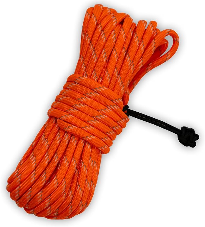 Titan Survival Patented Paracord 550-25ft, 100ft, 500ft & Color Options - 620LB Strength Survival Paracord Military Spec with 3 Strands - Heavy Duty Hank Cord for Camping & Outdoors with Firestarter