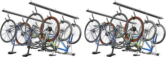 EVERHANGER Ceiling Bike Storage Racks for Garage, Indoor Bike Storage Hanger with Adjustable Bike Hooks for 8 to 16 Bikes