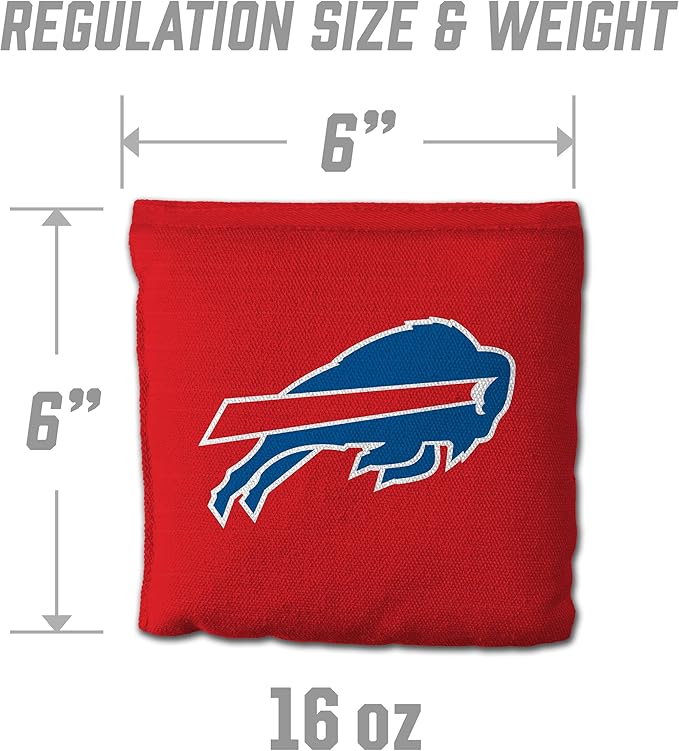 YouTheFan Officially-licensed NFL Set of 8 Cornhole Bags - All Weather Dual Sided Slide & Stop - regulation size