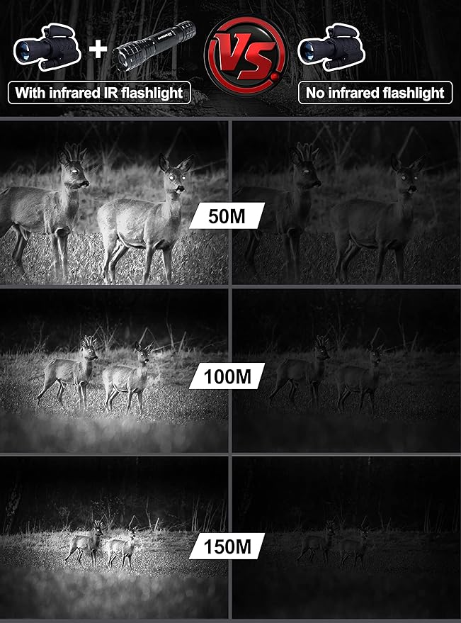 DARKBEAM ir Flashlight Infrared 850nm Lights LED Mini for Night Vision, Rechargeable Portable Tactical ir Illuminator Torch, Focus Adjustable for Hunting, Observation, Search