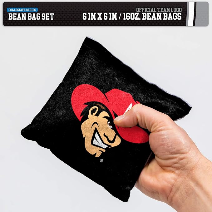 NCAA College Dual Sided Bean Bags by Wild Sports, 8 Count, Premium Toss Bags for Cornhole Set - Great for Tailgates, Outdoors, Backyard