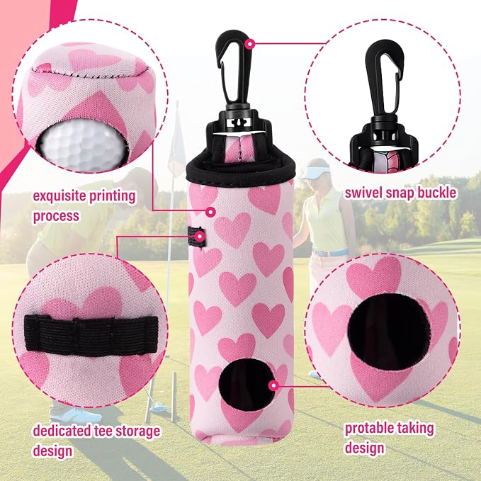 Liliful 12 Pcs Golf Accessories Kit, Include Golf Ball Bag with Hook Towel Tees Magnetic Ball Marker Divot Tool Cleaner Brush for Women Man Gifts