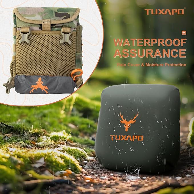 Binocular Harness Chest Pack with Rangefinder Pouch Rain Cover Bino Case for Hunting Hiking Shooting