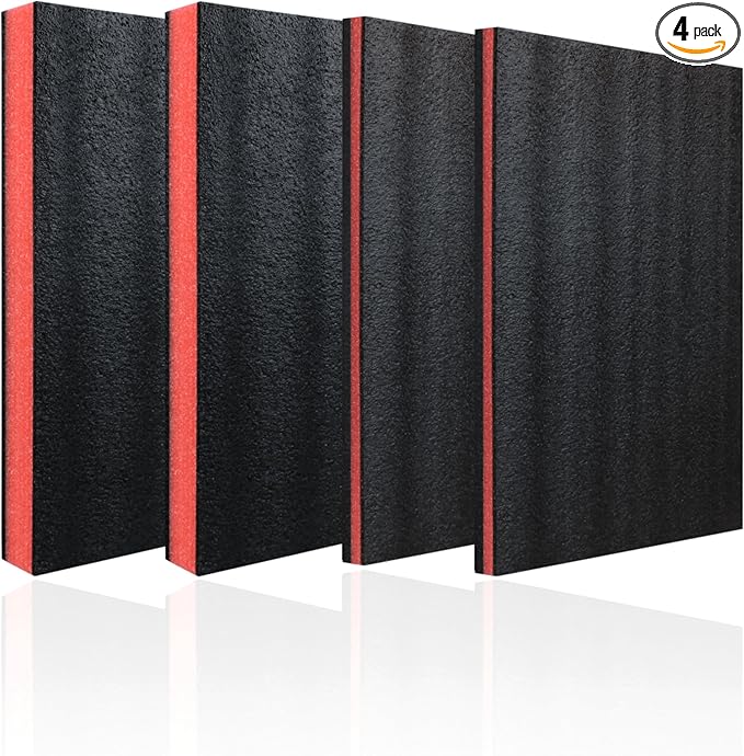 Tool Box Foam 4 Pcs 18 x 12 x 2 Inch＆18 x 12 x 1 Inch，Shadow Foam Inserts for Cases，Polyethylene Storage Sheets for Toolbox