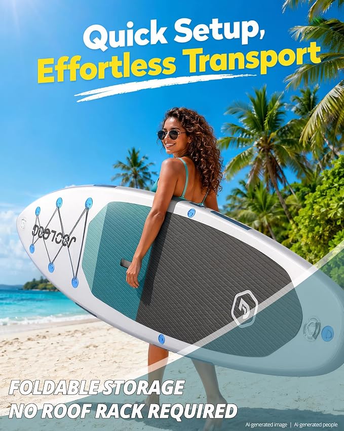 Inflatable Stand Up Paddle Board with Seat, 10'6"/10'5" SUP 440LBS, Recreational Paddleboard for Adults Beginners, Blow Up Paddle Board with Fishing Design, Camera Mount, Cooler Bag & Full Accessories