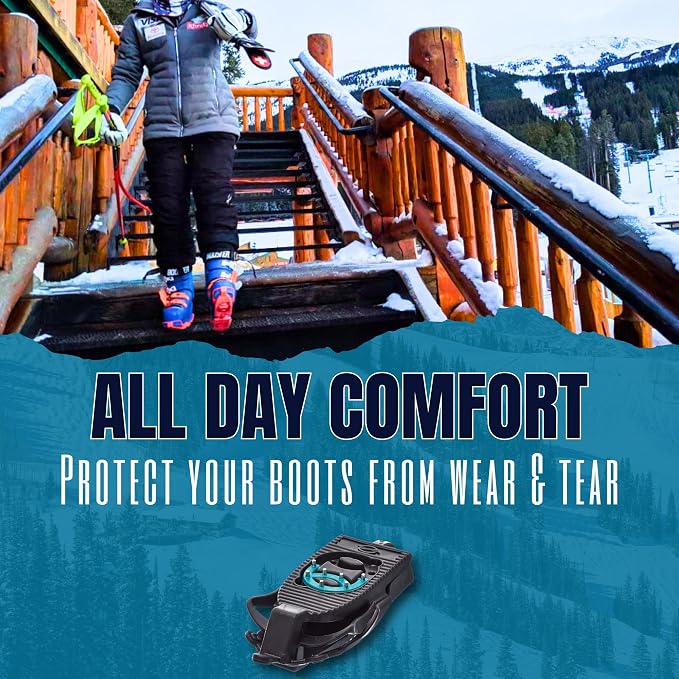 Skiskootys Ski Boot Bottom Protector with Claws - Ski Boot Traction Cleats | Foldable Slip-Resistant Tool for Walking on Ice & Snow - Adjustable Skiing Accessories - USA Made
