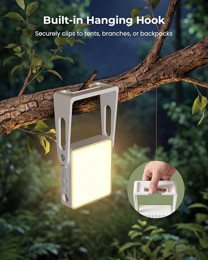 2 Pack Camping Light Lanterns, 4000mAh Camping Lamp Rechargeable Battery Powered 2-in-1 LED Lanterns, Flashlight Lights for Camping, Hiking, Emergency Lights for Home Power Outages, White