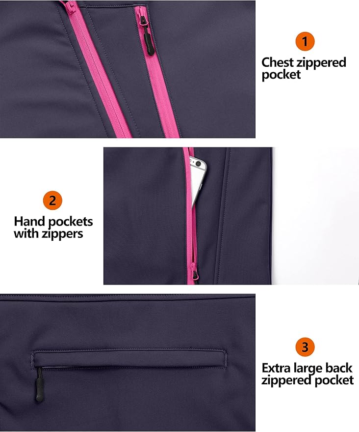 Little Donkey Andy Women's Fleece Lined Softshell Vest Lightweight Windproof Sleeveless Jacket for Hiking Outdoor Travel Golf