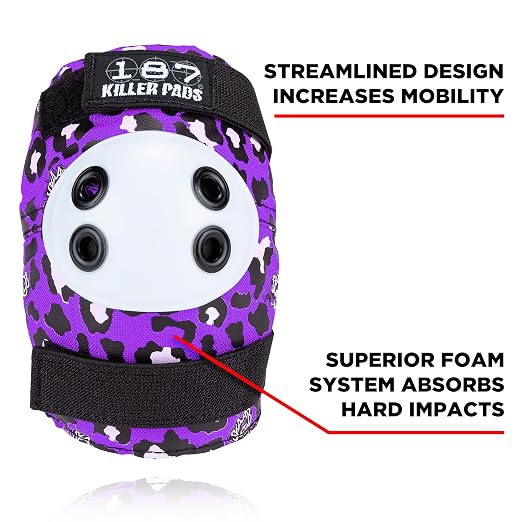 187 Killer Pads Six Pack Pad Set, Protective Gear for Elbows, Knees, and Wrists - Ideal for Skateboarding, Roller Skating, and Inline Skating