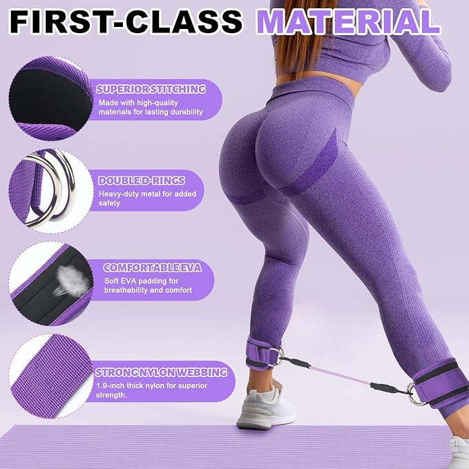 RoundFunny Set of 18 Pilates Ring Essential Kit for Women Pilates Ring and Ball Ankle Resistance Band Yoga Strap Socks Mat Arm Stretcher Latex Tube Gym Back Bag Exercise Equipment for Workout