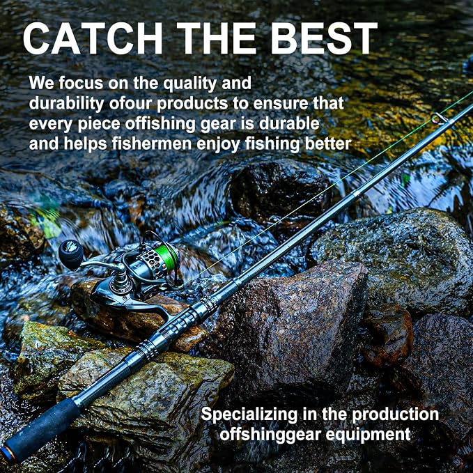 Sougayilang Fishing Rod Reel Combo with Telescopic Fishing Pole Spinning Reel Carrier Bag for Travel Saltwater Freshwater Fishing