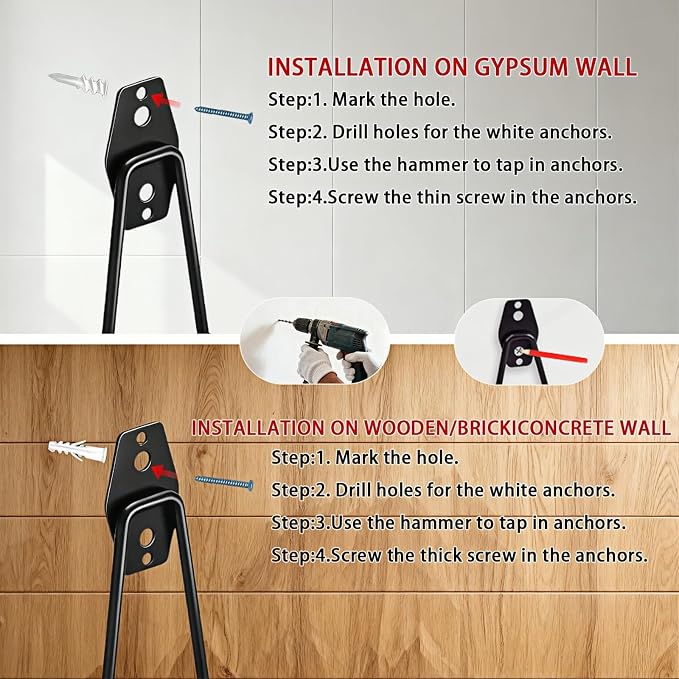 4 Pack Garage Hooks Heavy Duty with Anti-Slip Coating, Steel Utility Ladder Hooks for Hanging Garden Tools, Hoses, Ropes, Bikes and More (5.3in)