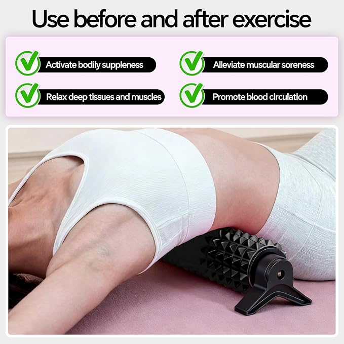 Foam Roller with Detachable Stand, 18" Deep Tissue Massage Roller, Beginner-Friendly Support Design for Muscle Recovery, Home Workout & Fitness - Black
