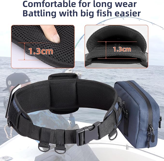 PELLOR Fishing Belt Rod Holder Adjustable Fishing Wading Belt