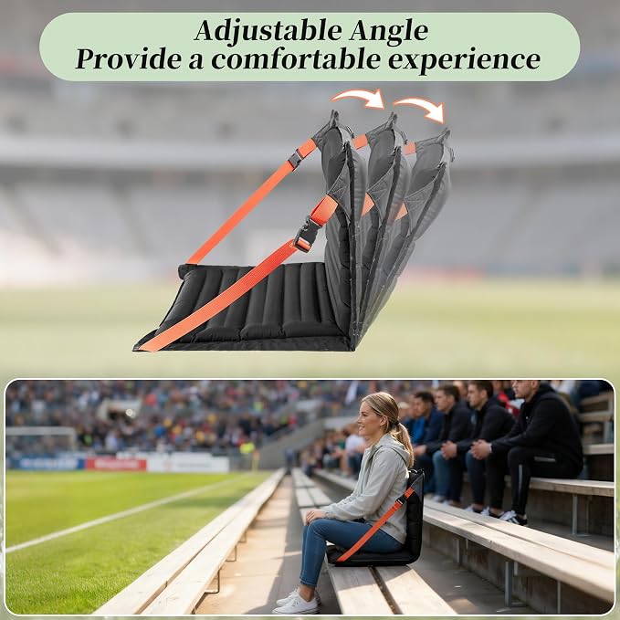 Inflatable Folding Seats, Portable Chairs with Back Support, Foldable and Lightweight Seat for Camping/Sporting Events,Stadium Seats with Storage Bag Lounge Chair