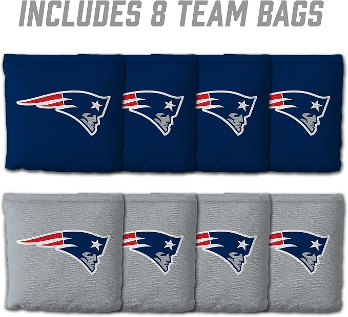 YouTheFan Officially-licensed NFL Set of 8 Cornhole Bags - All Weather Dual Sided Slide & Stop - regulation size