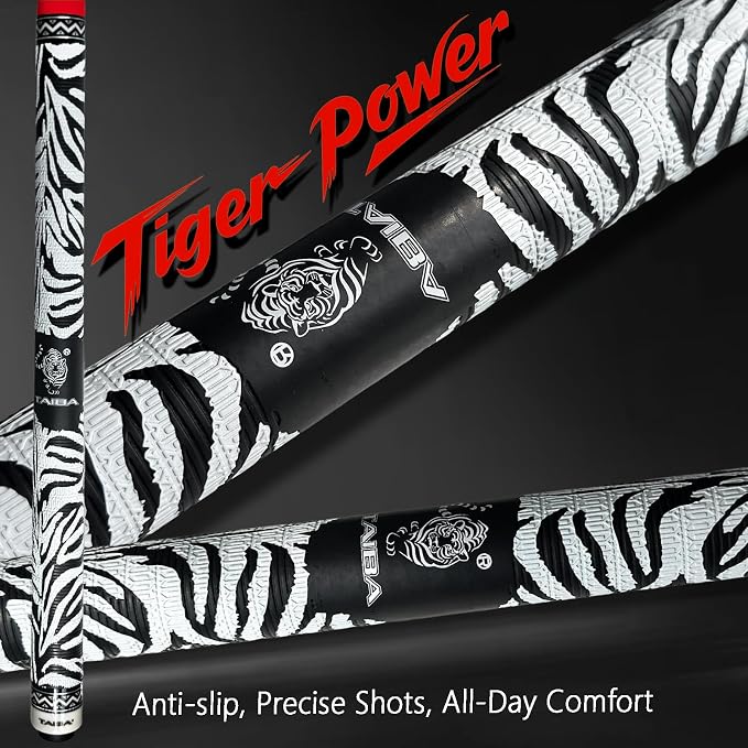 Tai ba cues 2-Piece Pool Stick Linen Wrap, 13mm Multilayer Leather Tip, 58", Hardwood Canadian Maple Professional Billiard Pool Cue Stick 18, 19, 20, 21 Oz (Selectable)
