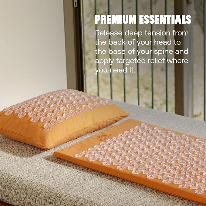 ShaktiMat Acupressure Mat for Relaxation, Massage Muscles, Aid Sleep & Unlock Inner Tension, Similar to Acupuncture, No Needles Required (Premium, Level 1, Amber)