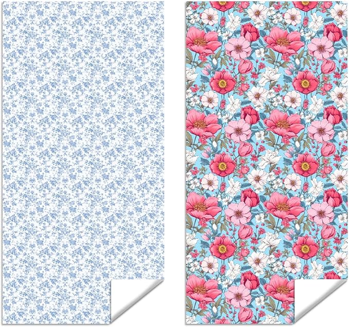 2 Pcs Microfiber Beach Towel Sand Free Quick Dry Oversized Vintage Shabby Chic Floral Dusty Blue White Design Pool Travel Essentials Bath Towels for Adults 71 x 32 Inches