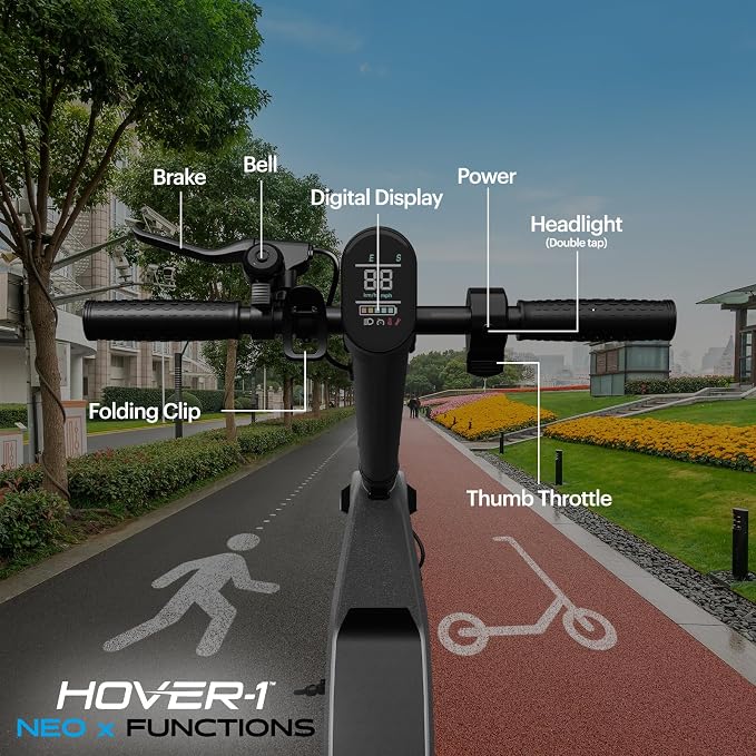 Hover-1 Neo Family Foldable Electric Scooter with 300W/250W/200W Rated Brushless Motor, 16/14/12 mph Max Speed, 8.5"/6.5” Wheels, 10/7 Mile Range Commuting Scooter for Kids & Teens Aged 4 to 16