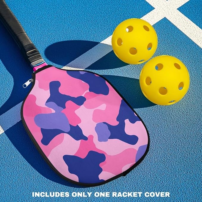 Blue Camo Corgi Pattern Print Pickleball Paddle Covers Only Paddles Holder Sleeve Fits Most Rackets