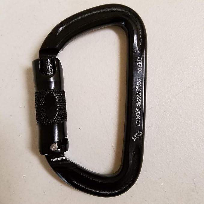 Rock Exotica rockD Auto-Lock Carabiner - Heavy Duty Locking Carabiner for Rock Climbing and Professional Climbing Gear and Industrial Use – Made in USA