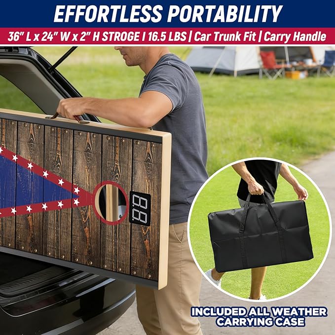 Cornhole Board Set with 8 Bean Bags 3x2 ft Portable Tabletop Cornhole Game Set for Home Office Corn Hole Games for Adults Kids Indoor Outdoor Games